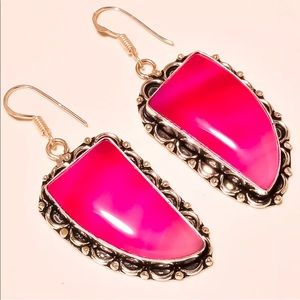 Botswana Pink Agate Gemstone Earrings